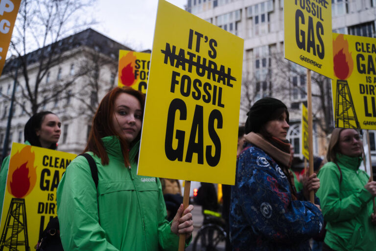 Protest March against Gas Industry in Vienna. © Rafael Bittermann / Greenpeace