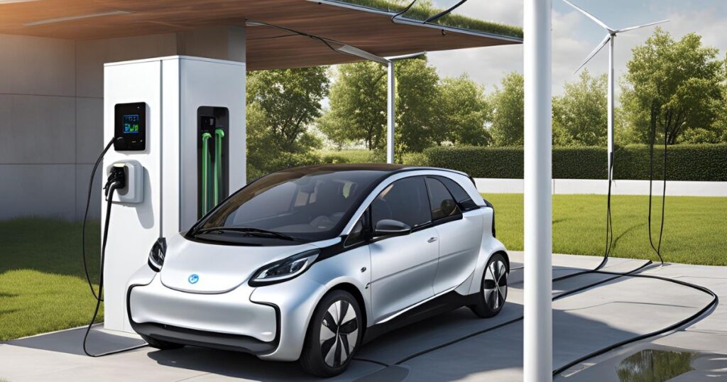 ev charging using a smart grid during the day with solar panels