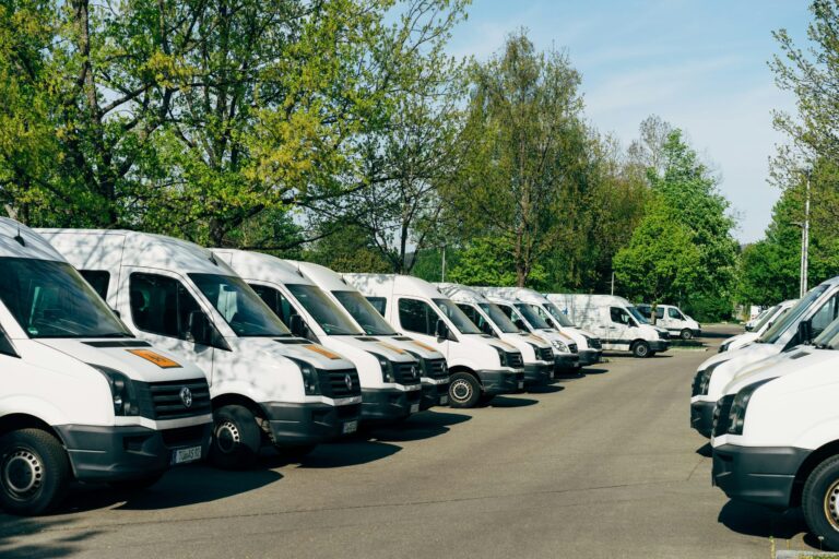 vehicle fleet vans parked