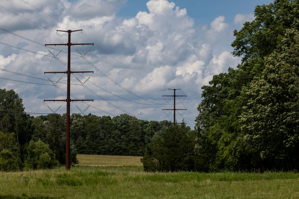 A view of power lines owned by Dominion Energy in Culpeper, Va. Credit: Zack Wajsgras/The Washington Post via Getty Images