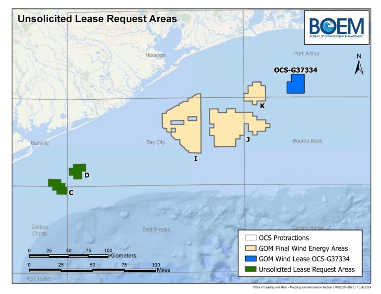 US Plans Next Gulf of Mexico Offshore Wind Auction for 2026 as Two Companies Express Interest in Same Areas