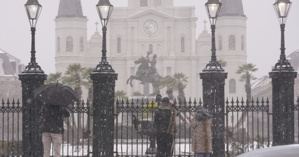 New Orleans' record snow was fueled by the polar vortex. Did climate change play a role?