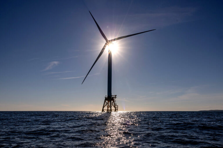 A wind turbine generates electricity at the Block Island Wind Farm off the shores of Rhode Island. Credit: John Moore/Getty Images