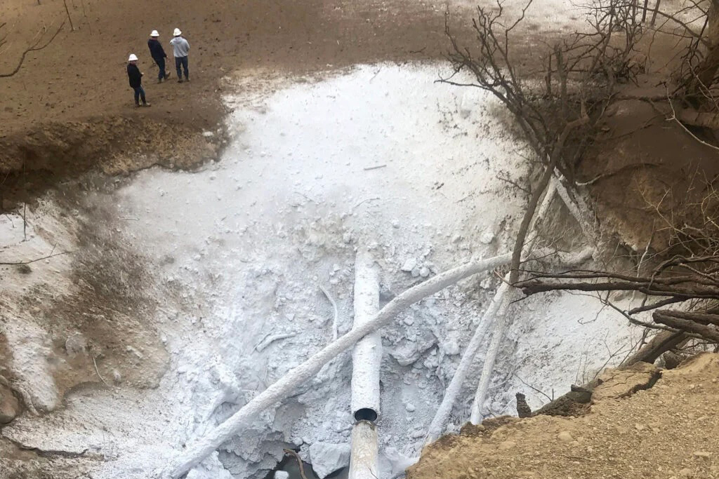 A rupture of one of Denbury’s carbon dioxide pipelines in Saratia, Miss., sent 45 people to the hospital in 2020. Credit: Pipeline and Hazardous Materials Safety Administration