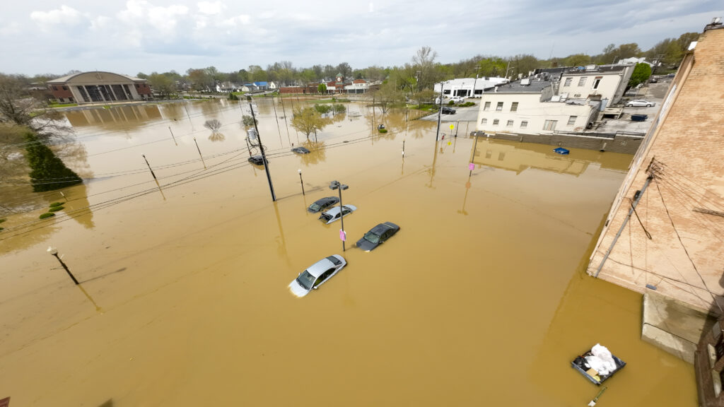 A photograph of the flooding in Hopkinsville, Kentucky, on April 4. 