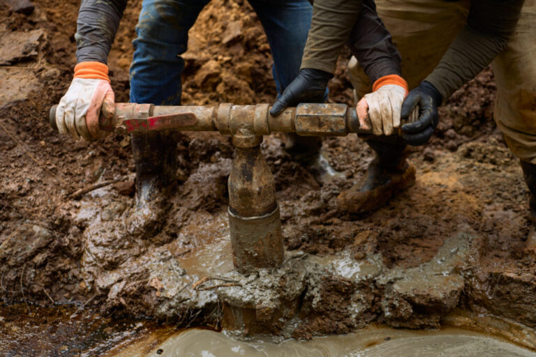 Workers cap an orphaned well near Oil City, La. on March 8, 2023. Credit: Cooper Neill for The Washington Post via Getty Images