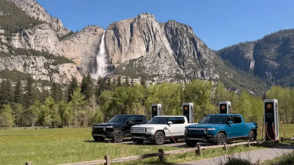 Rivian L2 EV Chargers at Yosemite