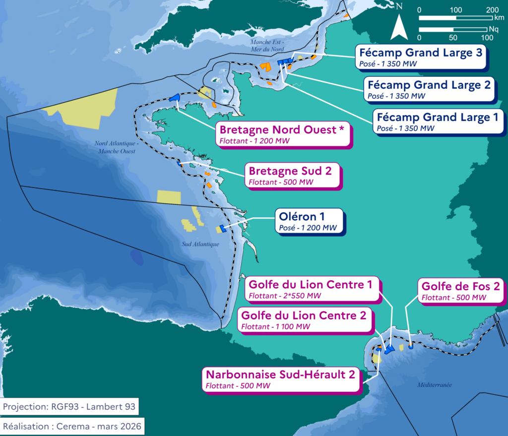 France Launches Massive Tender for Seven Floating, Four Fixed-Bottom Offshore Wind Farms