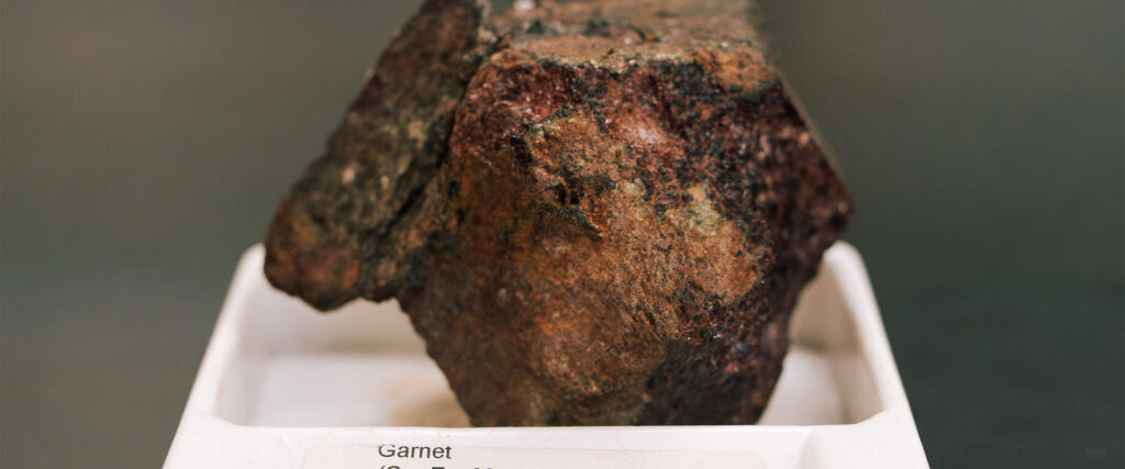 A sample of garnet from the Earth in Garni on St. Mary