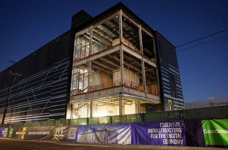 A view of a 49.5 megawatt three-level data centre under construction on April 14, 2026 in Vernon, California. A surge in demand for artificial intelligence (AI) infrastructure is fuelling a boom in data centres across the country and around the globe.