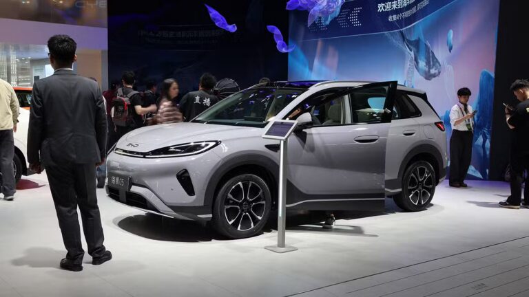 A BYD Sealion 05 on display at the Beijing Auto Show in April 2026.