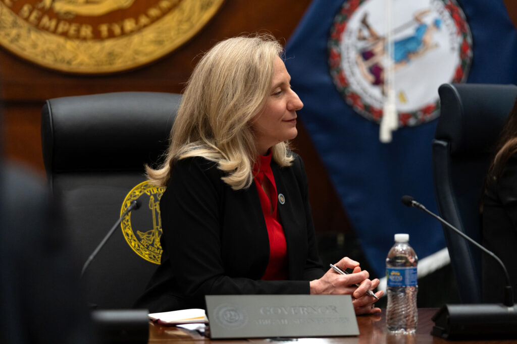 Gov. Abigail Spanberger’s administration wants to require data center companies to pay the costs of transmission lines and substations that their projects require. Credit: Office of the Governor of Virginia