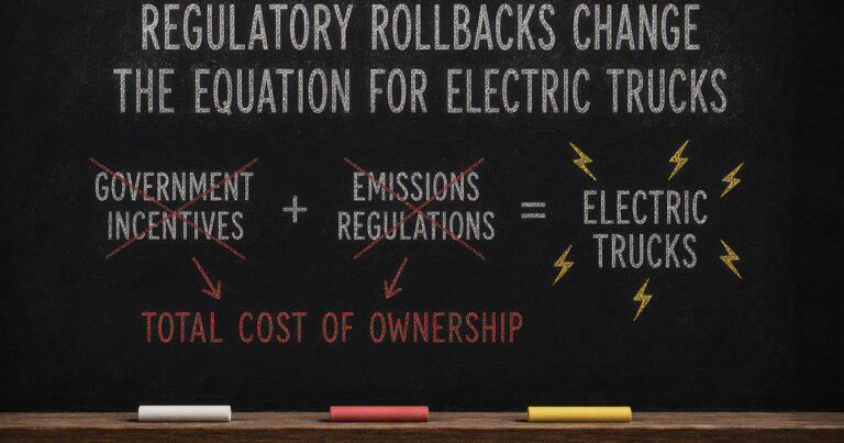 As regulations fade, electric truck adoption will hinge on business cases