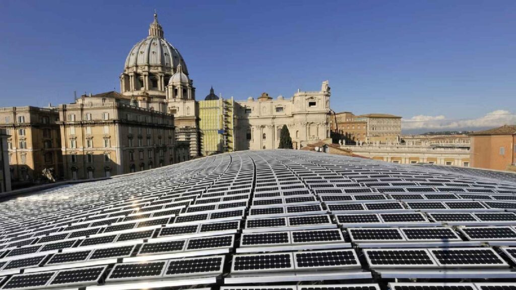 The Vatican put 2,400 solar panels on an audience hall roof and now wants to cover a field ten times the size of the whole country, on foreign soil, in between the antennas still beaming shortwave radio at three continents