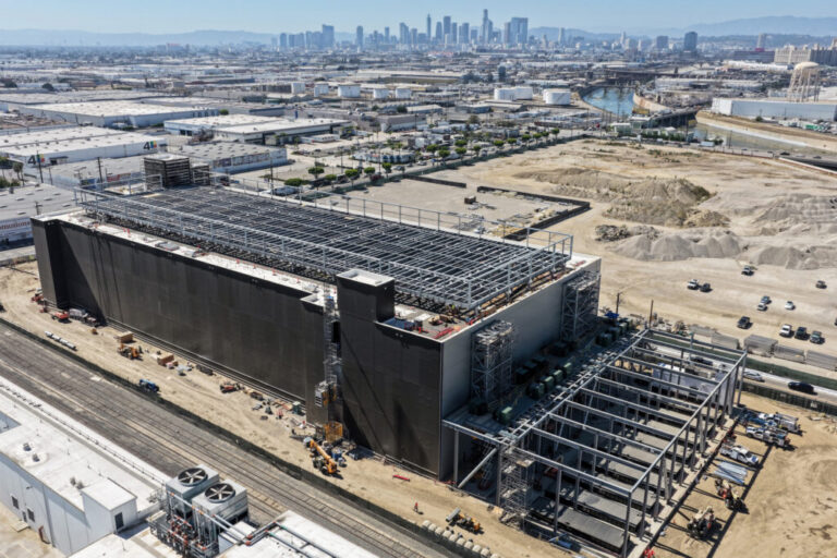 The construction site of a 49.5-megawatt three-level data center on July 8 in Vernon, Calif. Credit: Mario Tama/Getty Images