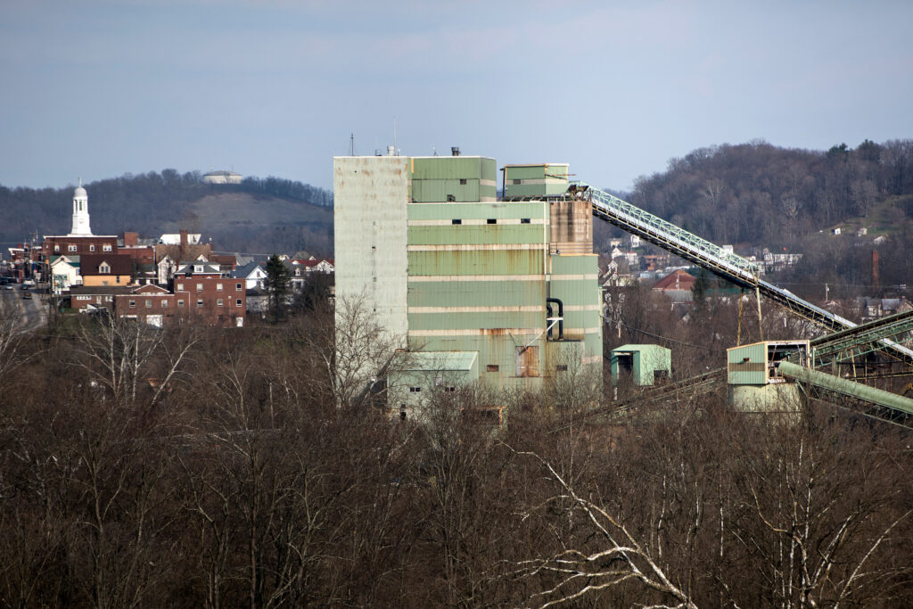 A view of an abandoned coal mine in Waynesburg, Pa. Credit: Brendan Smialowski/AFP via Getty Images