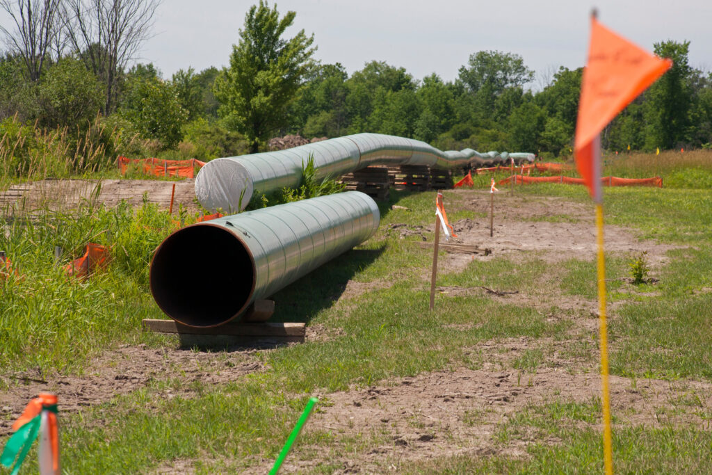 The construction of a crude oil pipeline in Marysville, Mich. Credit: Jim West/UCG/Universal Images Group via Getty Images
