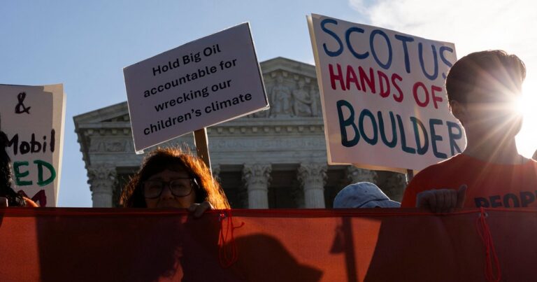Supreme Court wrestles with energy companies' bid to block major climate-change lawsuit